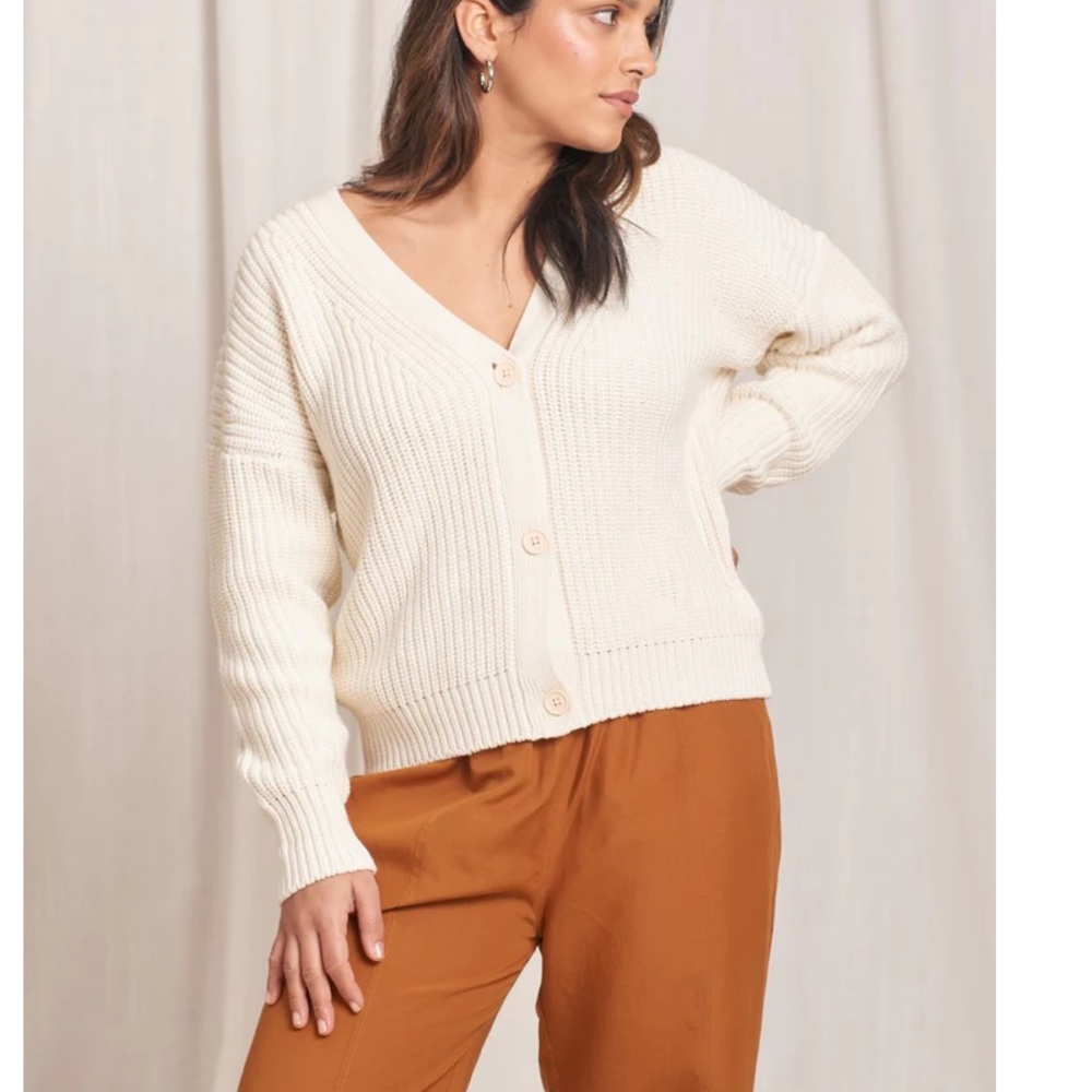Tradlands Shelter Cardigan in Birch, size small